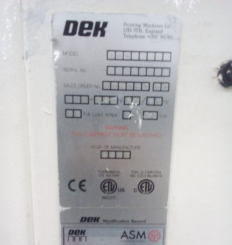 Dek INF Solder Paste Printer