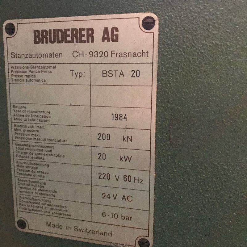 Bruderer BSTA 20 Press