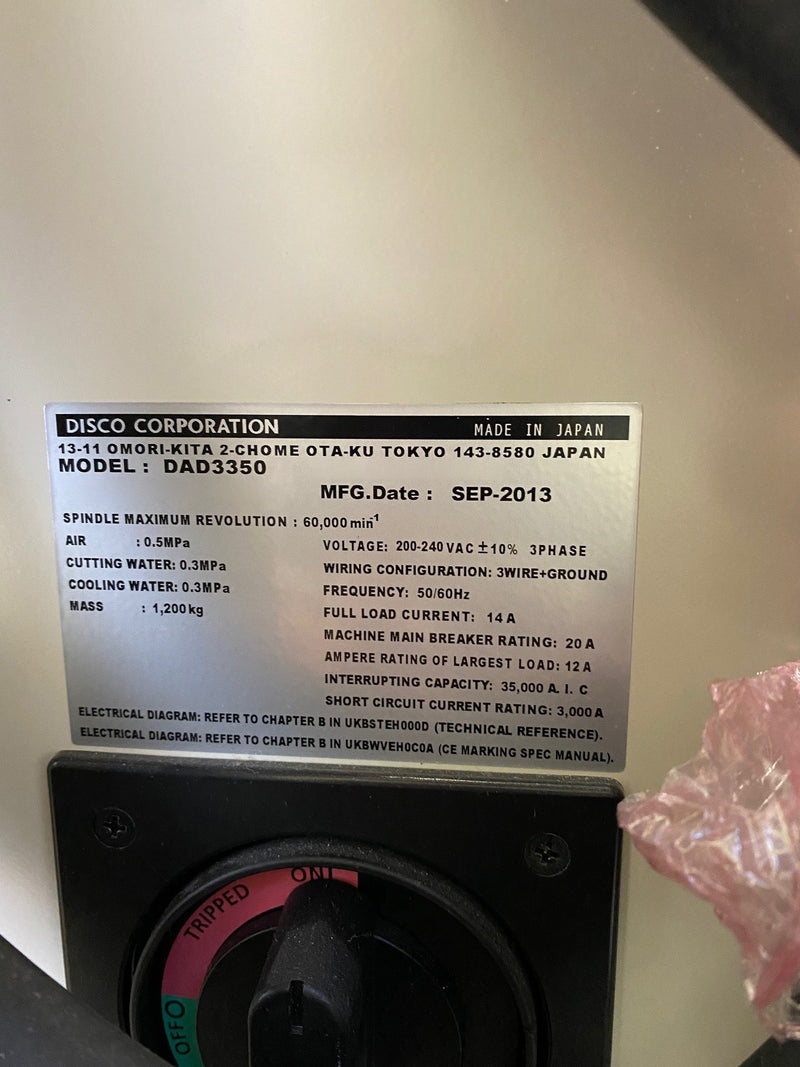 Disco DAD 3350 Automatic Dicing Saw