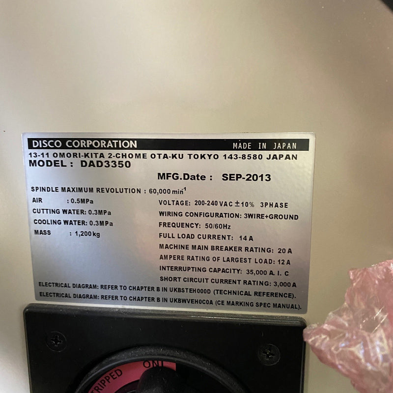 Disco DAD 3350 Automatic Dicing Saw