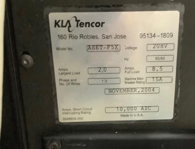 KLA ASET F 5 X Thin Film Measurement
