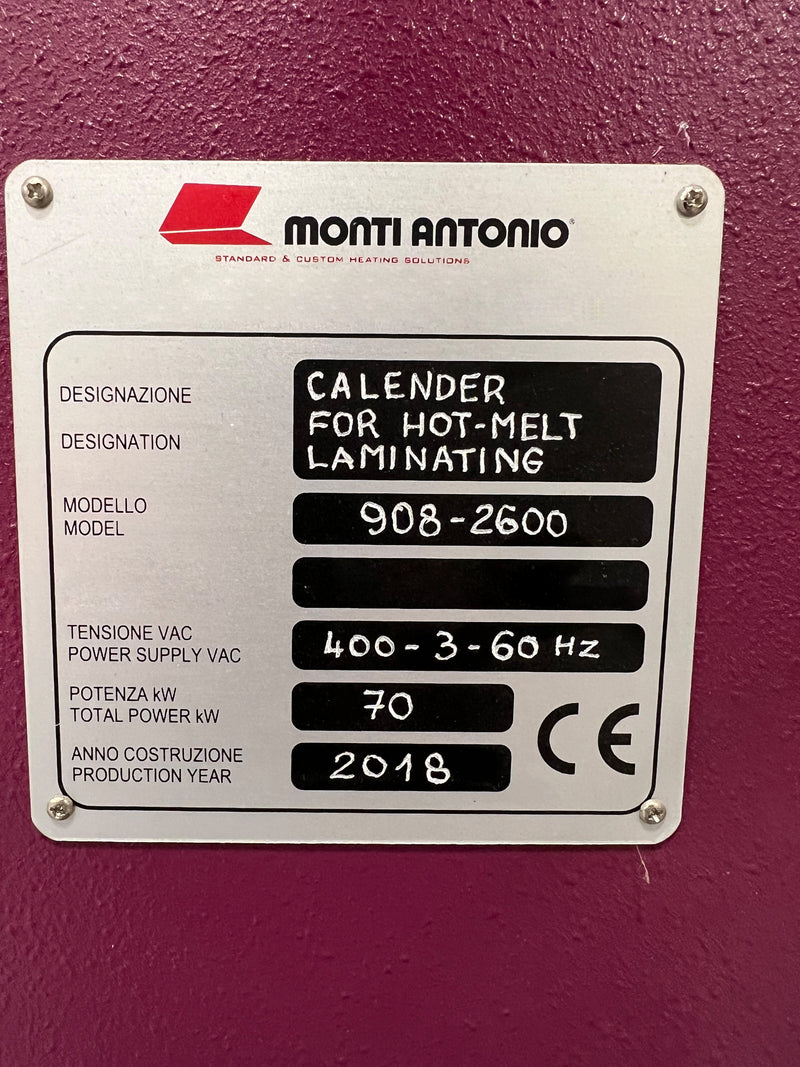 Monti Antonio 908-2600 Hot Melt Gravure Coater / Laminator