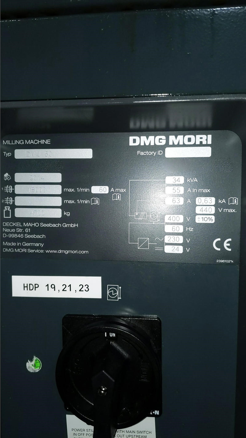 Mori Seiki DMU 50 Milling Machine