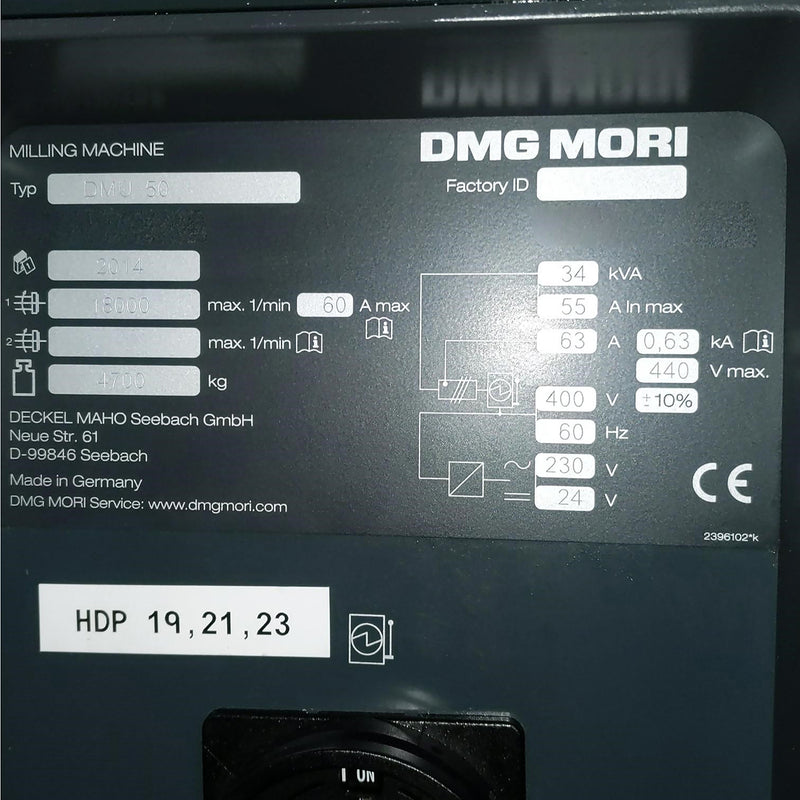 Mori Seiki DMU 50 Milling Machine