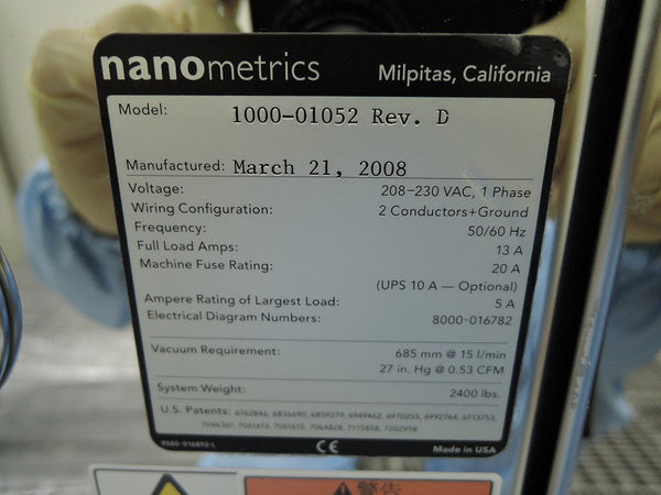 ONTO / Nanometrics Nanospec 9310 Thickness Measuring