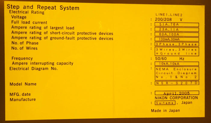 Nikon NSR S 207 D Stepper