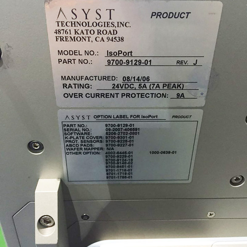 Asyst 9700-9129-01 Isoport Load Port