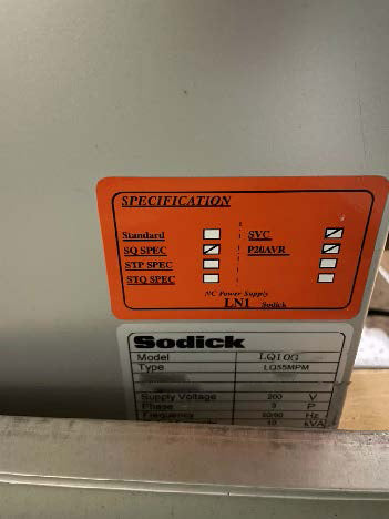 Sodick AQ 55 L Sinker EDM (Electrical Discharge Machine)