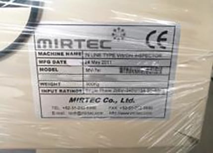 Mirtec MV 7 XI In-Line 2D AOI (Automated Optical Inspection)
