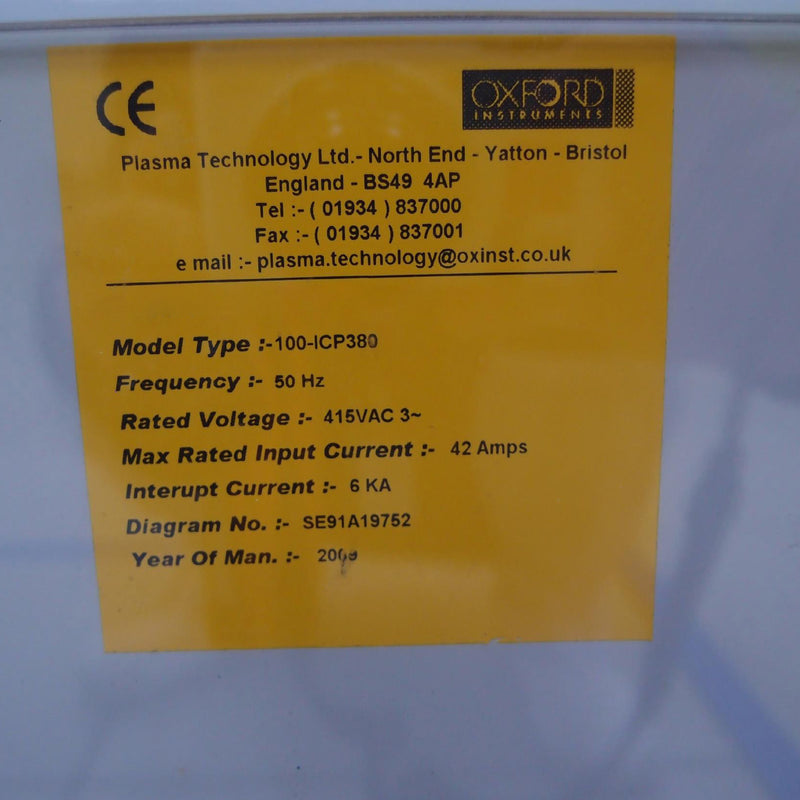 Oxford Plasmalab 100 PECVD (Plasma-Enhanced Chemical Vapor Deposition)