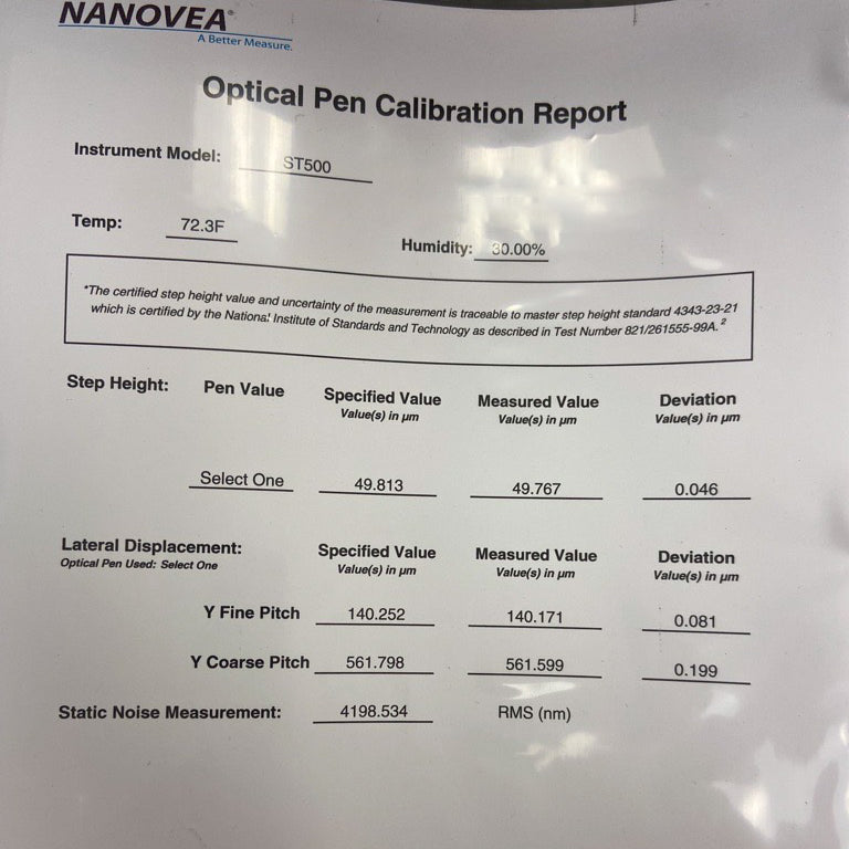 Nanovea ST 500 Ultrafast Large Area Profilometer