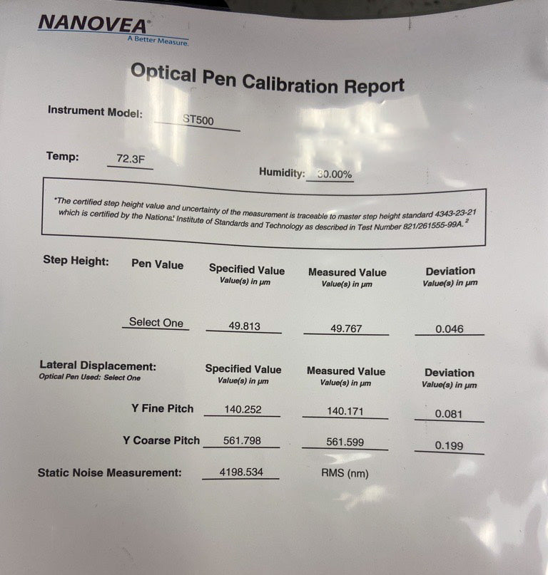 Nanovea ST 500 Ultrafast Large Area Profilometer
