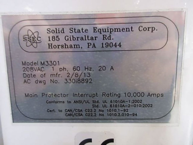 SSEC 3300 Single Wafer Wet Etch