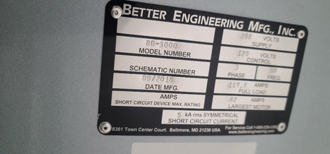 Better Engineering RD 3000 Parts Washer