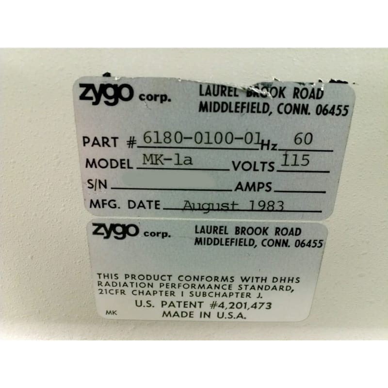 Zygo Mark 1 a / Mark IV HDP Interferometer
