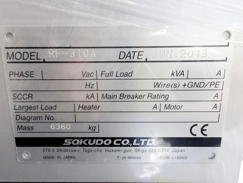 Sokudo RF 310 A Photoresist Coater