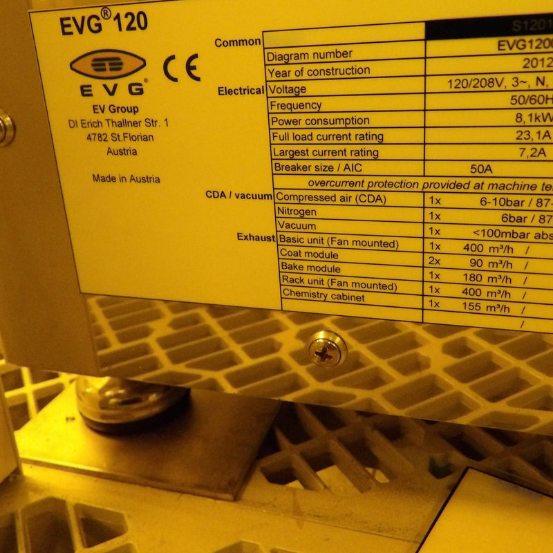 EVG 120 Automated Coater Processing System
