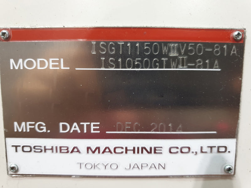 Toshiba ISGT 1150 W Injection Molding Machine