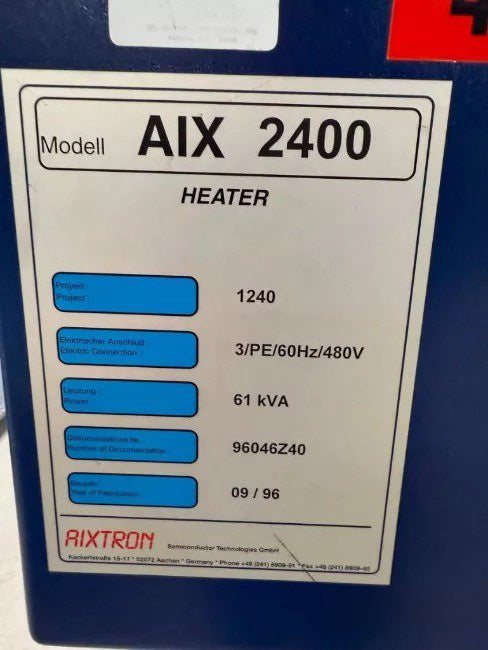 Aixtron AIX 2400 Planetary Reactor