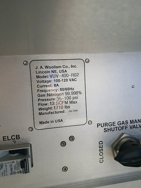 JA Woollam VUV-VASE (Gen II) Spectroscopic Ellipsometer