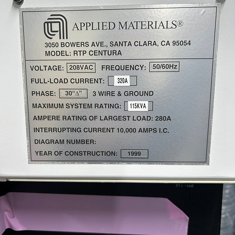 Applied Materials Centura Divisional RTP (Rapid Thermal Process)