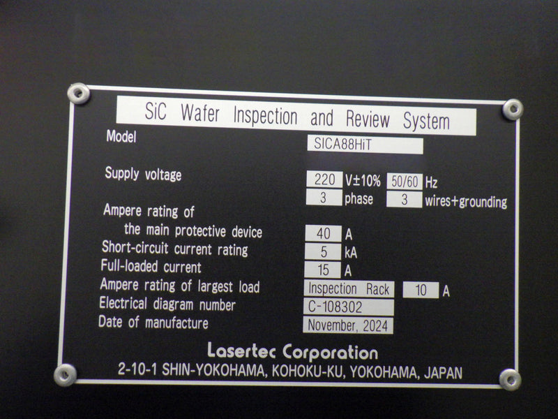 Lasertec SICA 88 HiT Wafer Inspection / Review System