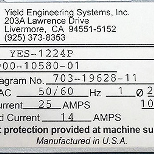 Yes 1224 P CVD (Chemical Vapor Deposition)
