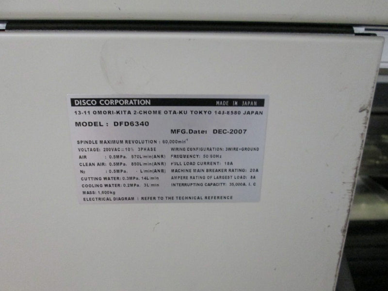 Disco DFD 6340 Dicing Saw