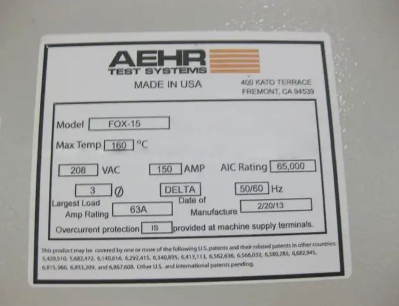 Aehr Fox 15 Test System