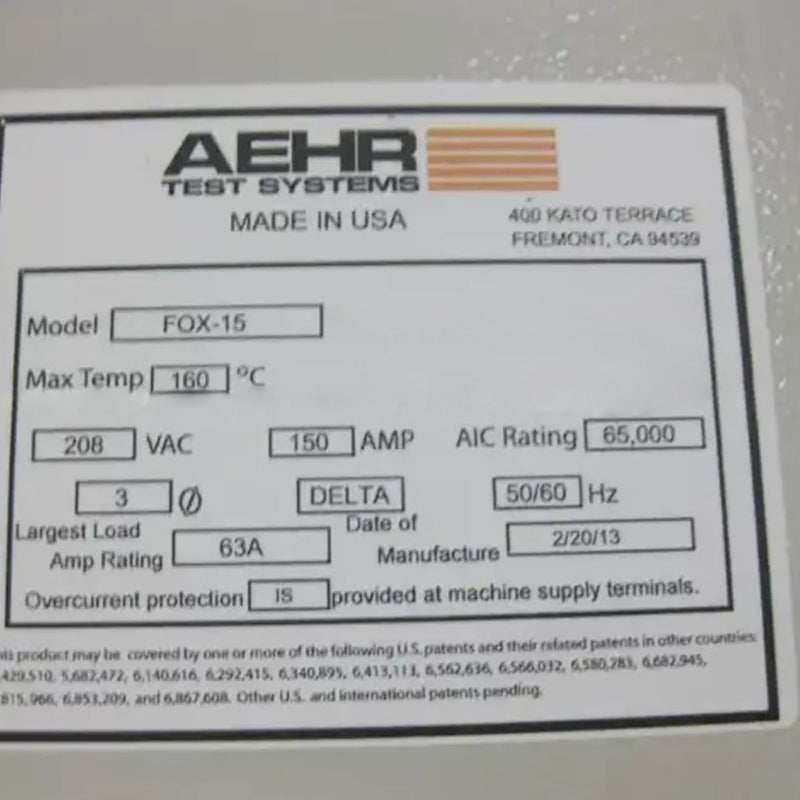 Aehr Fox 15 Test System