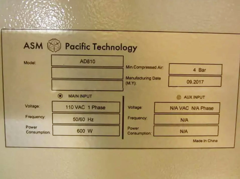 ASM AD 810 Automatic Die Attach Tool
