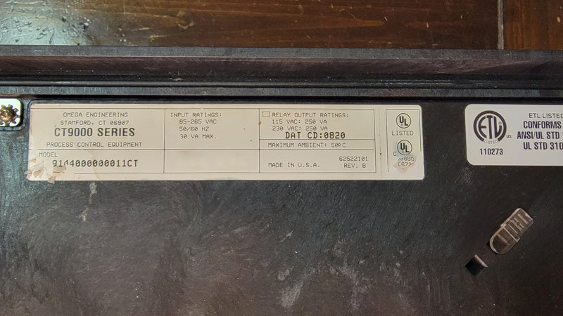 Omega CT 9000 Lab Chamber Chart Recorder