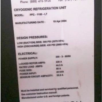 Polycold PFC 1100 LT Chiller
