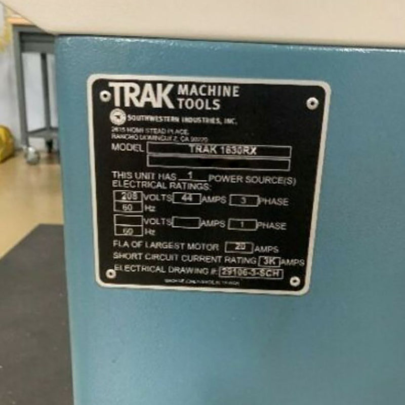Trak 1630 RX Lathe