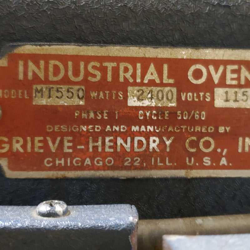 Grieve MT 550 Industrial Oven