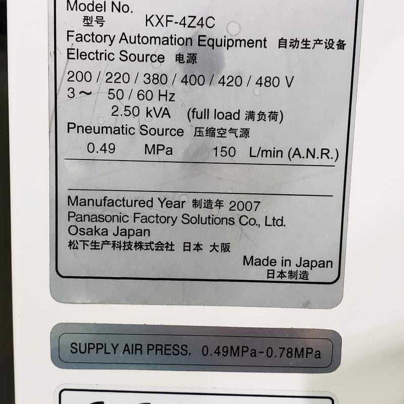 Panasonic CM 402 KXF 4 Z 4 C Pick and Place