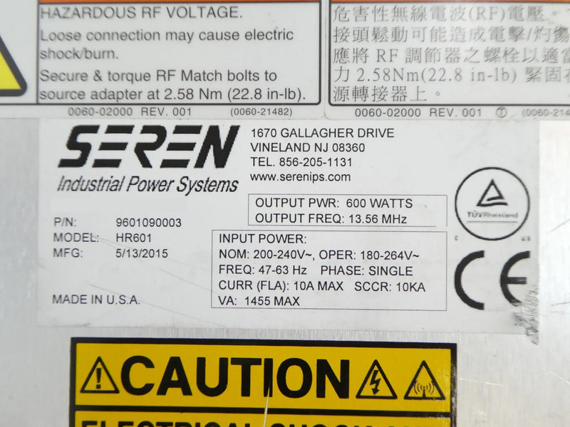 Seren HR 601 RF Generator