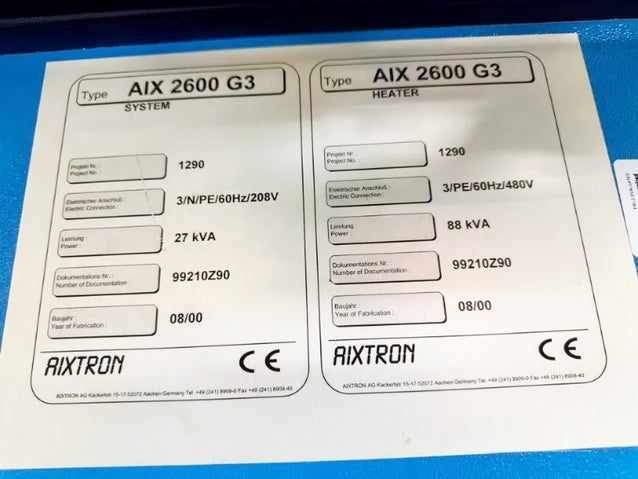 Aixtron AIX 2600 G 3 Planetary Reactor