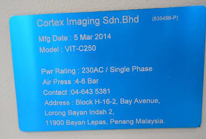 Cortex Imaging VIT C 250 Automatic Visual Inspection