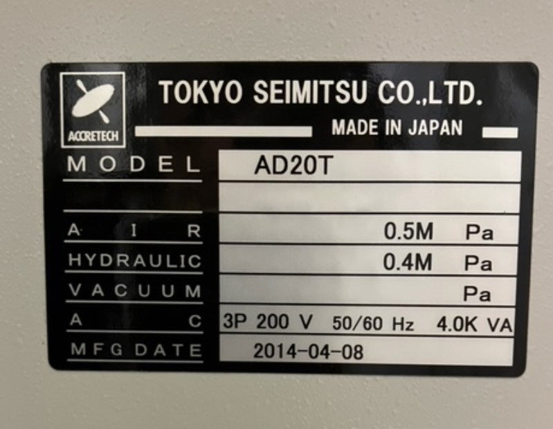 Accretech / TSK AD 20 T Dicing Saw – Bridge Tronic Global