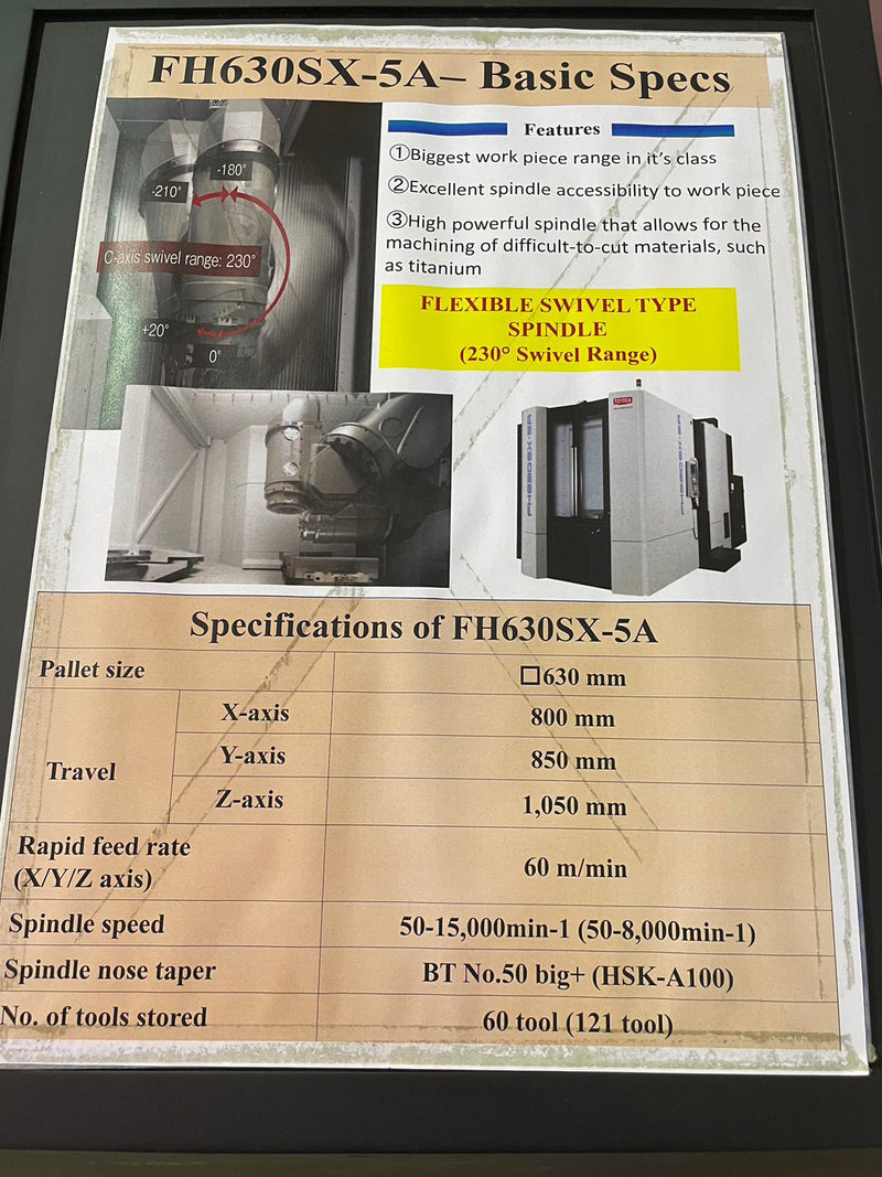 JTEKT FH 63 OSX 5 A CNC Horizontal Machining Center