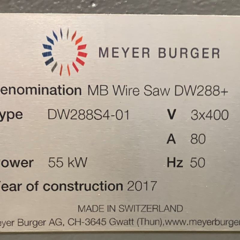Meyer Burger DW 288 S 4 Diamond Wire Saw