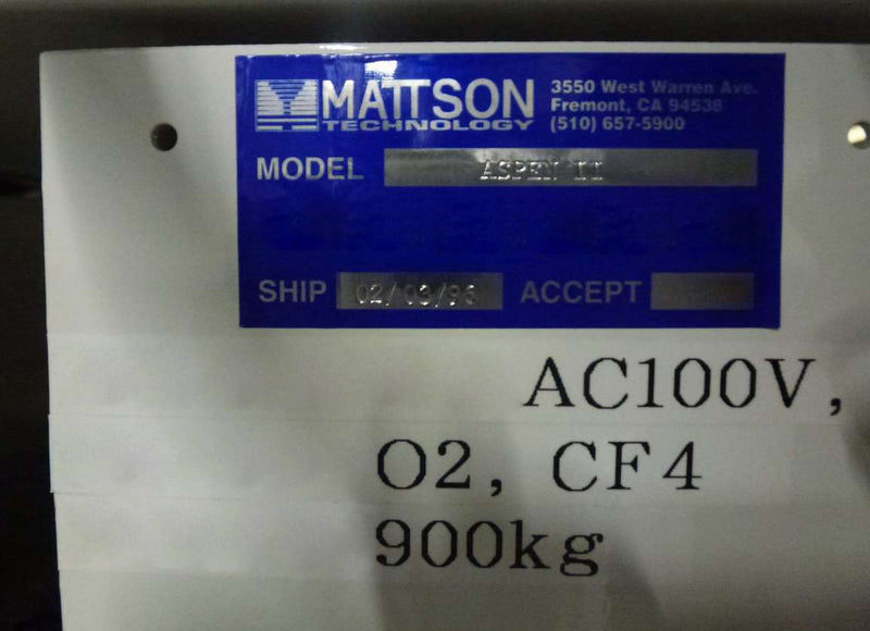 Mattson Aspen II Etcher / Asher