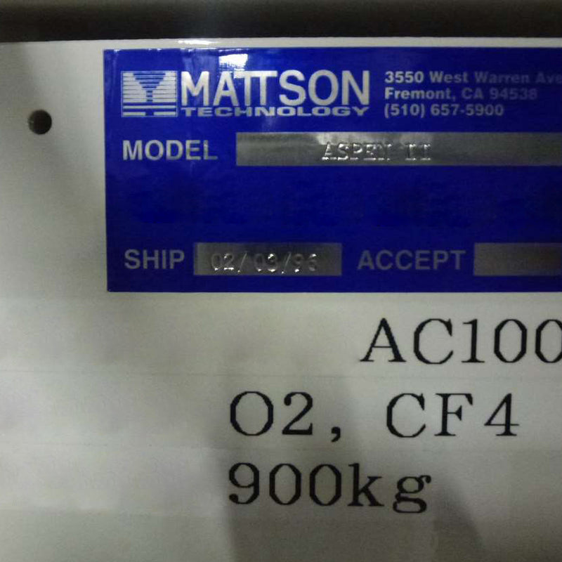 Mattson Aspen II Etcher / Asher