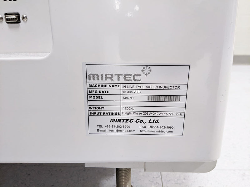 Mirtec MV 7 U In-Line Vision Inspector