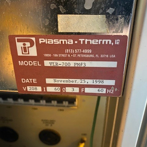 Plasmatherm Versalock 700 ICP Etcher (Inductively Coupled Plasma)
