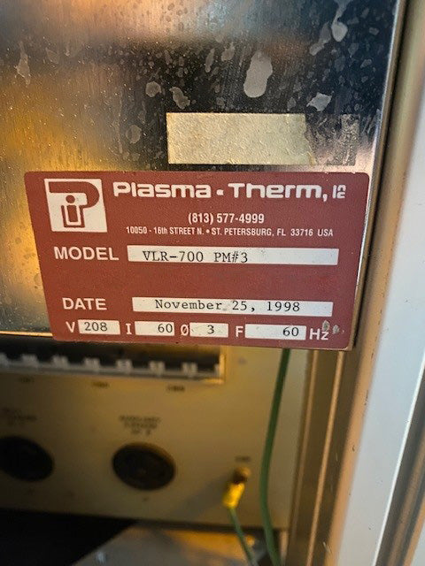 Plasmatherm Versalock 700 ICP Etcher (Inductively Coupled Plasma)