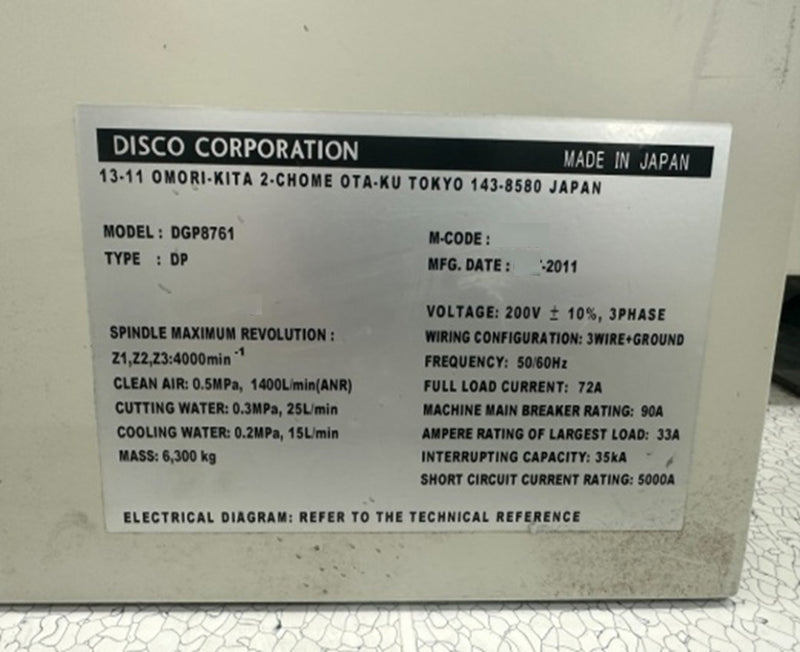 Disco DGP 8761 / DFM 2800 Grinder / Polisher
