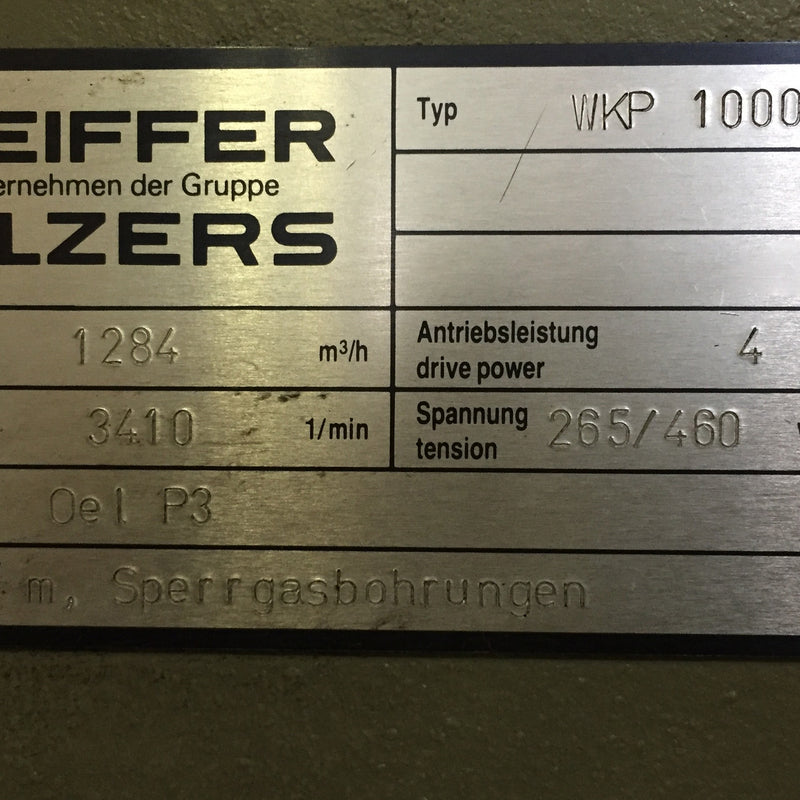 Pfeiffer Duo 250 A Dual Stage Vane Vacuum Pump