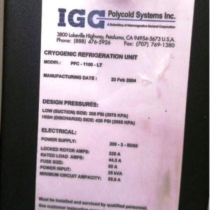 Polycold PFC 1100 LT Chiller